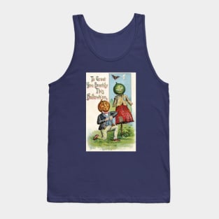 Charming Pumpkin Couple Have a Romantic Date Tank Top